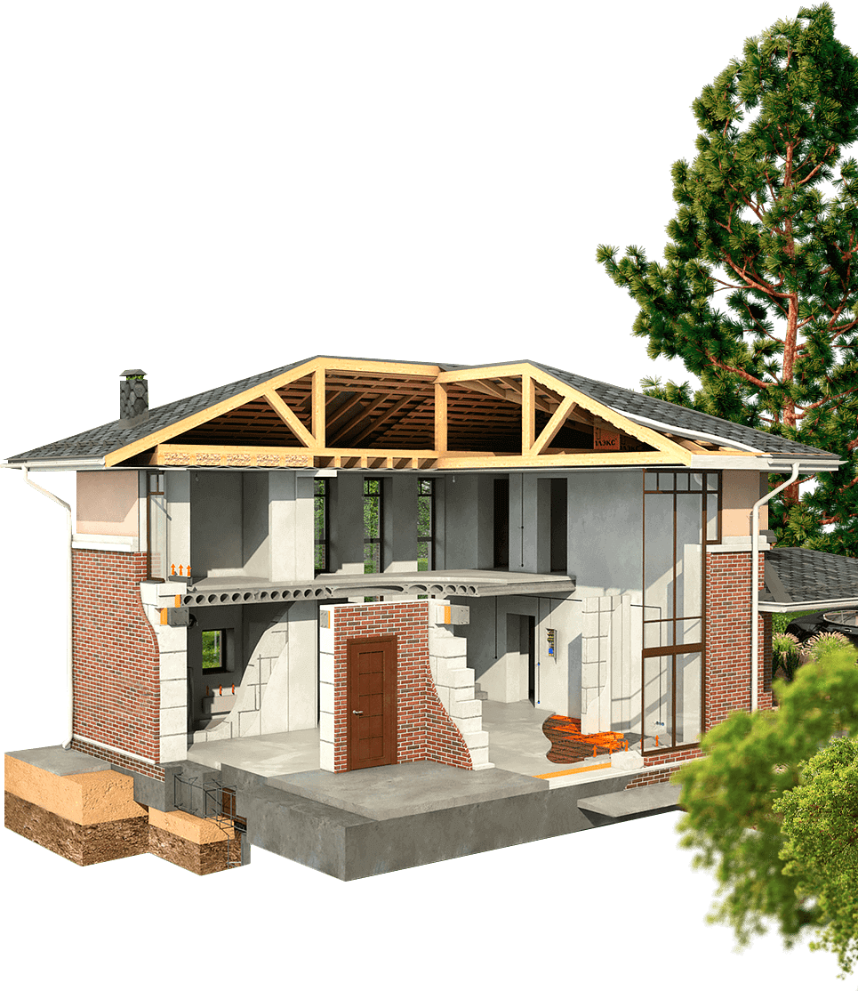 дом в разрезе